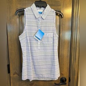 NWT Columbia Women’s Light Lavender Sleeveless Button-Up Blouse